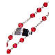 Red crystal rosary with 5 mm beads and Virgin with Child s3