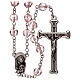 Pink crystal rosary with 5 mm beads and Virgin with Child s1