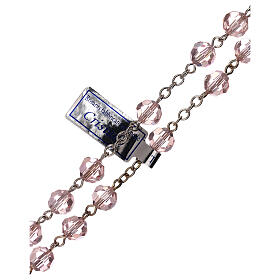 Terço cristal cor-de-rosa contas 5 mm Nossa Senhora da Misericórdia s3