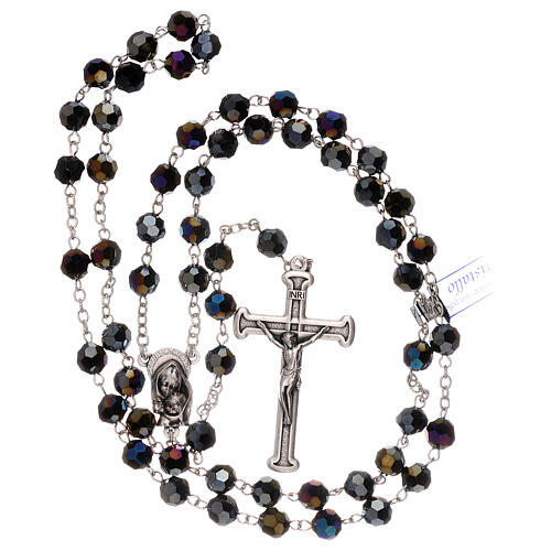 Purple crystal rosary with 5 mm beads and Virgin with Child 4