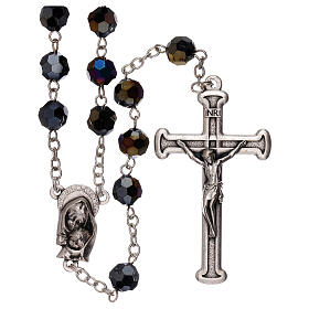 Crystal rosary violet beads 5 mm Miraculous Medal