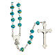 Glass rosary with acqua blue beads 6 mm s2