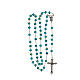 Glass rosary with acqua blue beads 6 mm s4