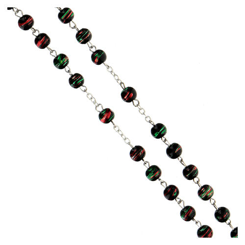 Rosary with black glass beads 6 mm 3