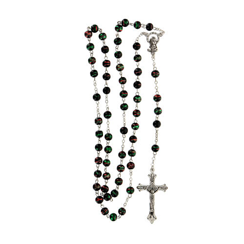 Rosary with black glass beads 6 mm 4