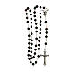 Rosary with black glass beads 6 mm s4