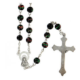 Glass rosary with 6 mm black beads