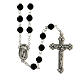 Rosary with round polished black glass beads 6 mm s1