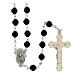 Rosary with round polished black glass beads 6 mm s2