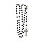 Rosary with round polished black glass beads 6 mm s4