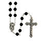 Glass rosary with 6 mm round polished black beads s1