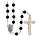 Glass rosary with 6 mm round polished black beads s2