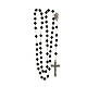 Glass rosary with 6 mm round polished black beads s4