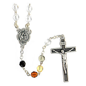 Half crystal rosary with Mary and Baby Jesus 6 mm