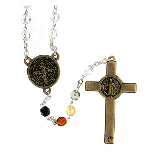 Bronzed rosary Saint Benedict 6 mm 3