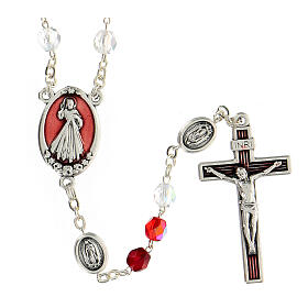 Merciful Jesus crystal rosary 6 mm