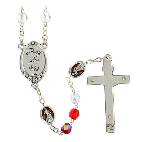 Merciful Jesus crystal rosary 6 mm 3
