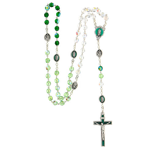 Semi-crystal rosary of Our Lady of Guadalupe 6 mm 5