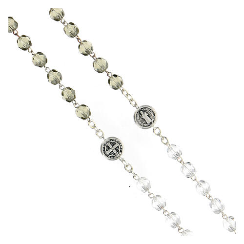Semi-crystal rosary of Saint Benedict 6 mm 4