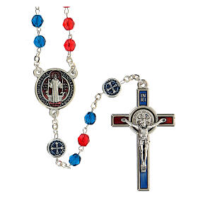 Saint Benedict enameled rosary 6 mm