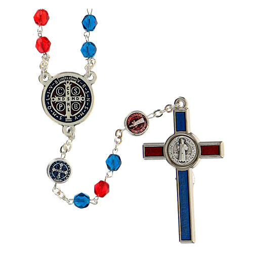 Saint Benedict enameled rosary 6 mm 3