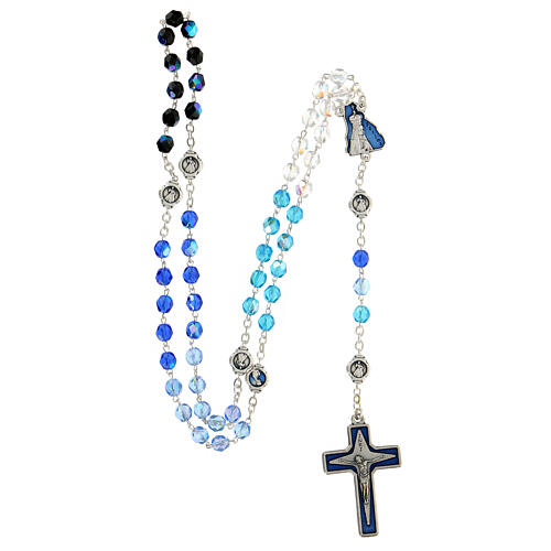 Semi-crystal rosary of Our Lady of Fatima 6 mm 5