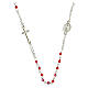 Rosary choker with Miraculous Medal and 3 mm red crystal beads s1