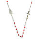 Rosary choker with Miraculous Medal and 3 mm red crystal beads s2