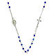 Rosary choker with Miraculous Medal and 3 mm blue crystal beads s1