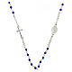 Rosary choker with Miraculous Medal and 3 mm blue crystal beads s2