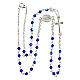 Rosary choker with Miraculous Medal and 3 mm blue crystal beads s3