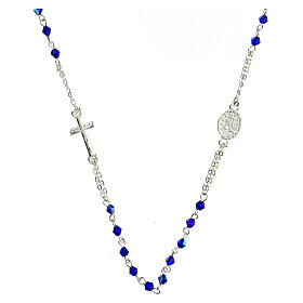 Rosary of Our Lady of Miracles, round, blue beads 3 mm