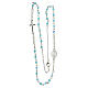 Rosary choker with Miraculous Medal and 3 mm light blue crystal beads s3