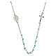 Round-neck rosary with 3 mm light blue faceted beads s2