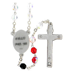 Saint Michael crystal rosary with 6 mm colored beads