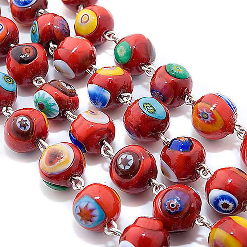 STOCK Rosario vetro di Murano rosso fantasia 2