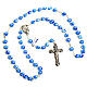 Light blue Murano glass rosary with flowers s1