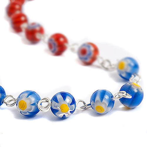 Multicoloured Murano style glass rosary 3