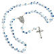 Blue and white Murano style glass rosary s1