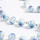 Blue and white Murano style glass rosary s3