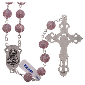 Rosary beads in Murano glass style amethyst colour 8mm