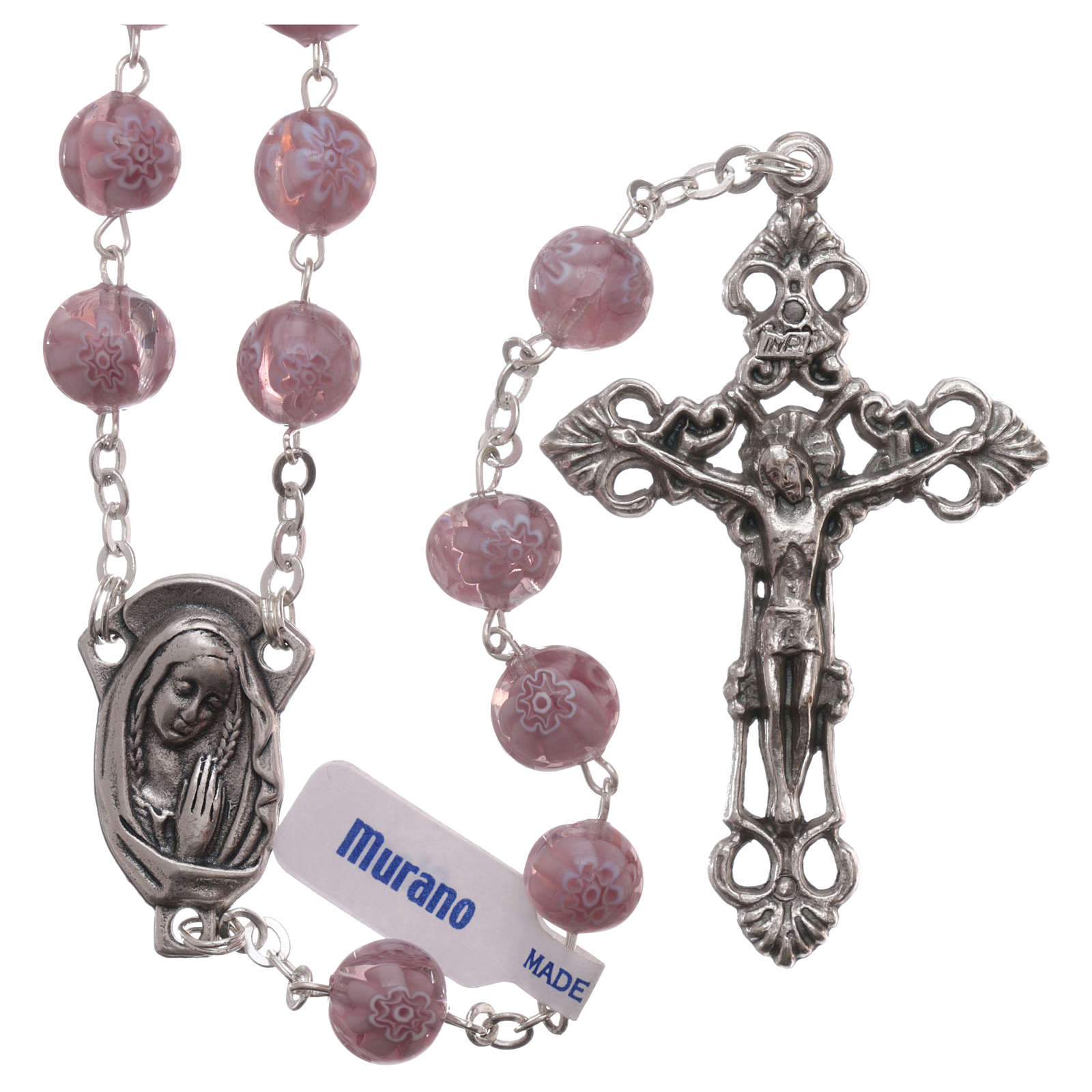 Bracciale Rosario In Vetro Di Murano Millefiori - GlassOfVenice, Multicolore, Autentico Fatto A Mano (21cm) - 3