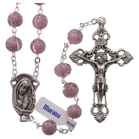 Murano glass style amethyst color rosary beads, 8mm