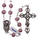 Murano glass style amethyst color rosary beads, 8mm s1