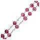 Rosary beads in pink Murano glass style with floral decorations 8mm s3