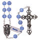 Light blue Murano glass style rosary beads with floral decorations, 8mm s1