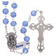 Light blue Murano glass style rosary beads with floral decorations, 8mm s2