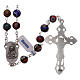 Rosary in Murano glass with multicolour grains, black base 8 mm s2
