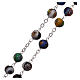 Rosario in vetro di Murano arlecchino nero con varie fantasie delle perle di 8 mm s3