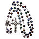 Rosario in vetro di Murano arlecchino nero con varie fantasie delle perle di 8 mm s4